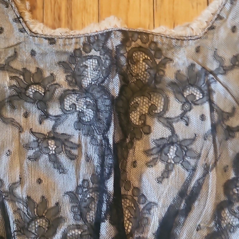 Wounded Bird! Antique 1800s Elegant Black Lace Women's Top - Picture 6 of 17